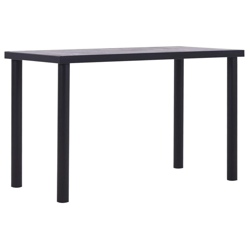 Petromila vidaXL Jedálenský stôl, čierna a betónovo sivá 120x60x75 cm, MDF